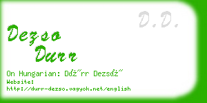 dezso durr business card